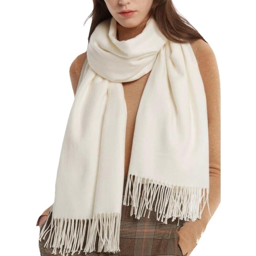 FURTALK Winter Scarf for Women Cream Ivory Soft Warm Fashion Blanket Scarf